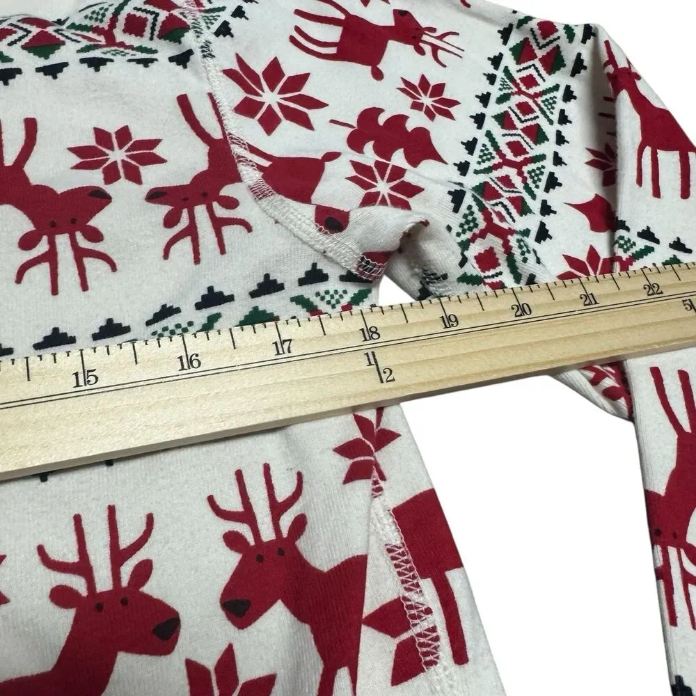 Hanna Andersson Womens Pajama Set M Fair Isle Flannel Knit Deer Christmas Pants - Picture 5 of 12